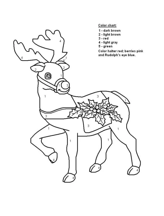 Navidad Por Numeros Para Colorear