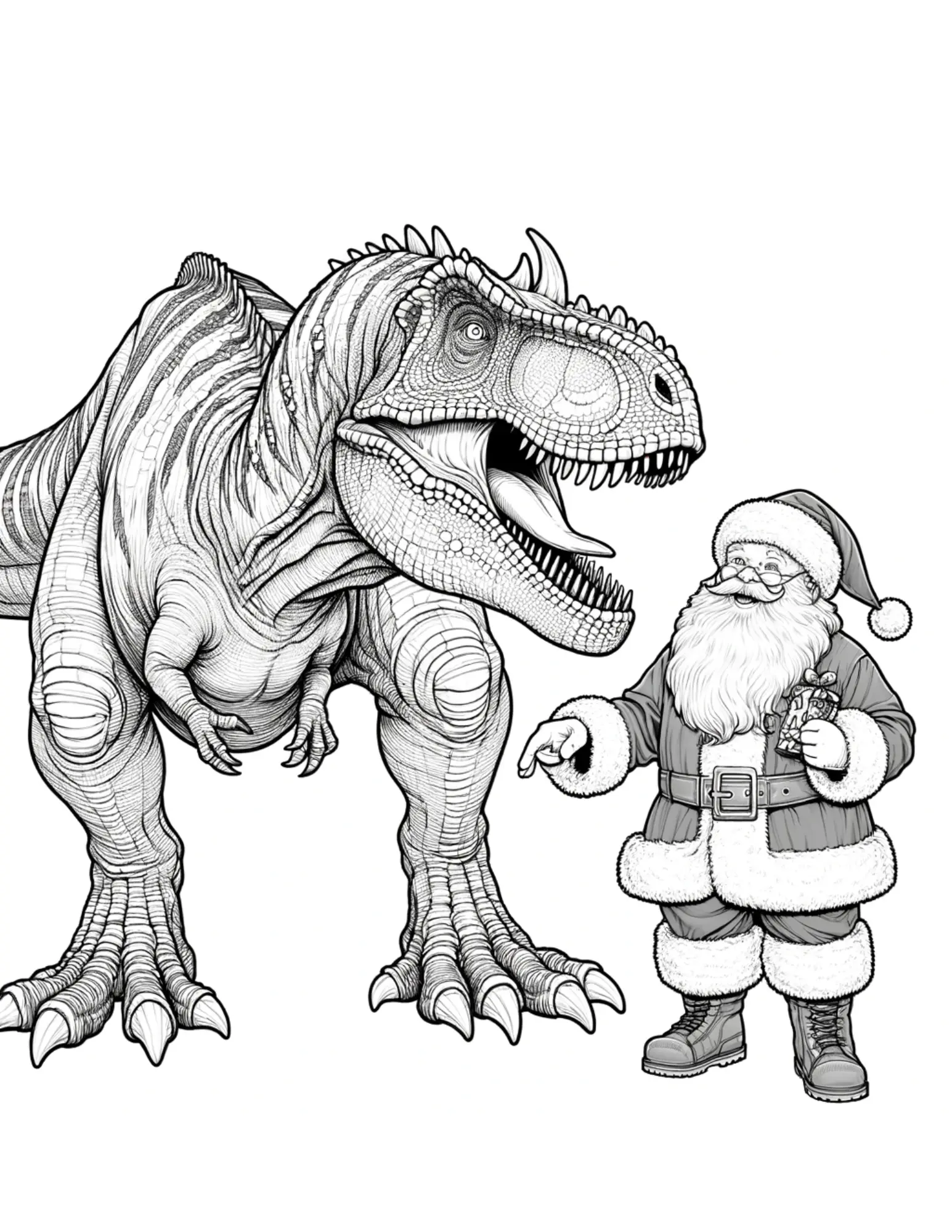Dinosaurios Navidenos Para Colorear 10