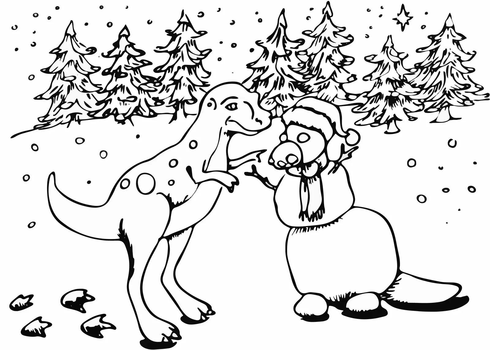 Dinosaurios Navidenos Para Colorear 12