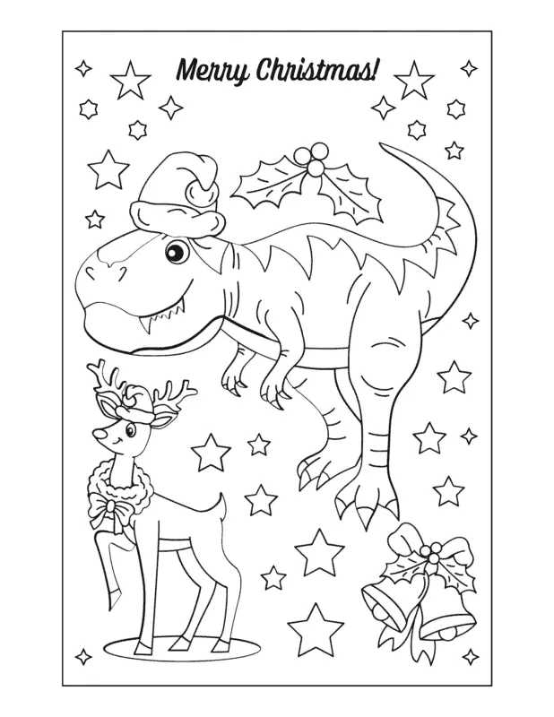 Dinosaurios Navidenos Para Colorear 15