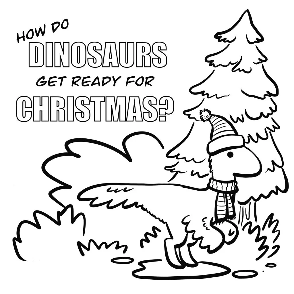 Dinosaurios Navidenos Para Colorear 16