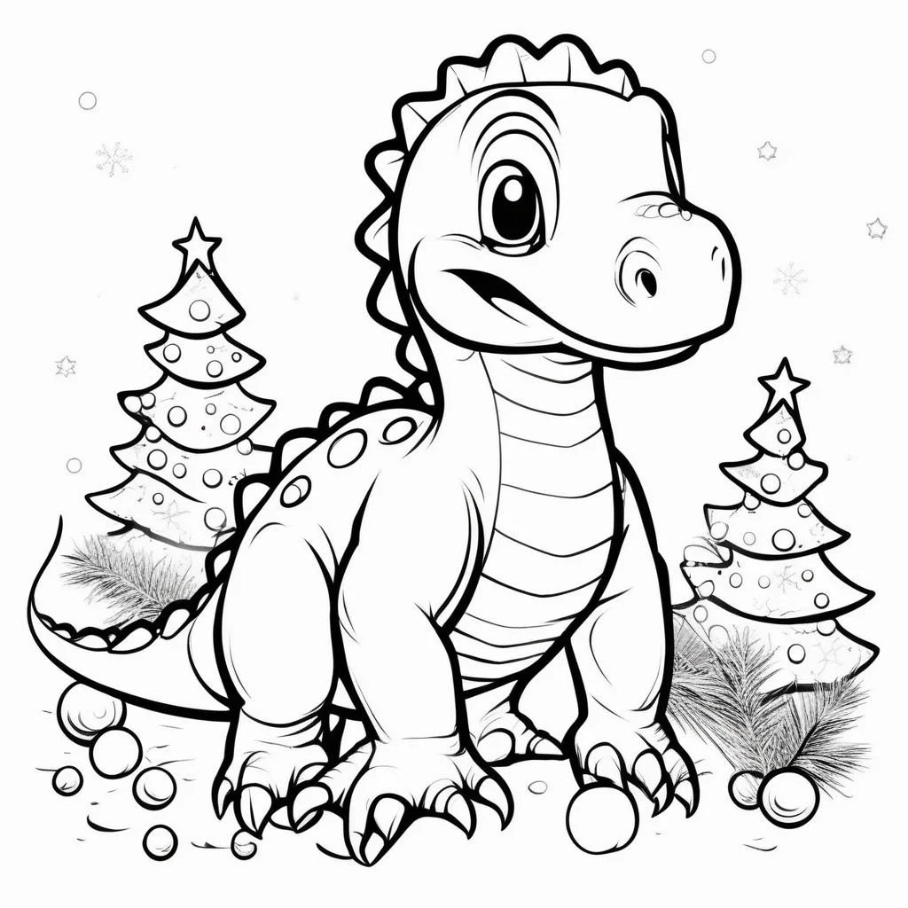 Dinosaurios Navidenos Para Colorear 17