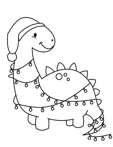 Dinosaurios Navidenos Para Colorear 4