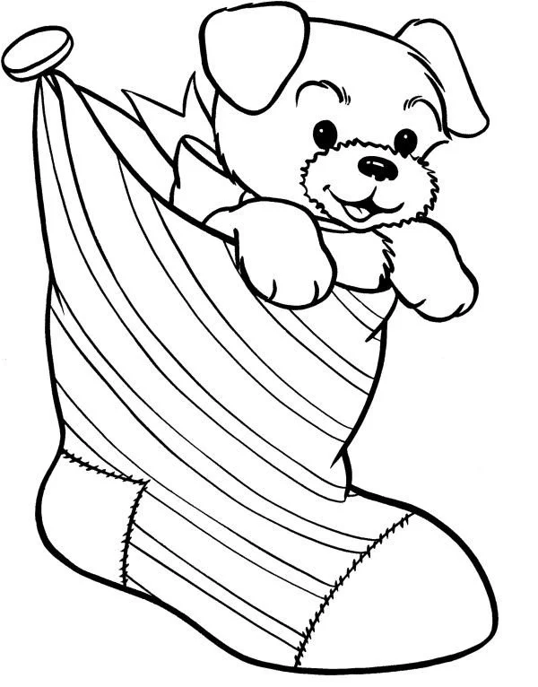 Christmas Dogs Coloring Pages 15