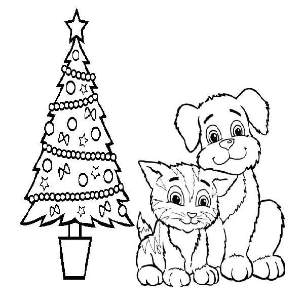 Perros Navidenos Para Colorear
