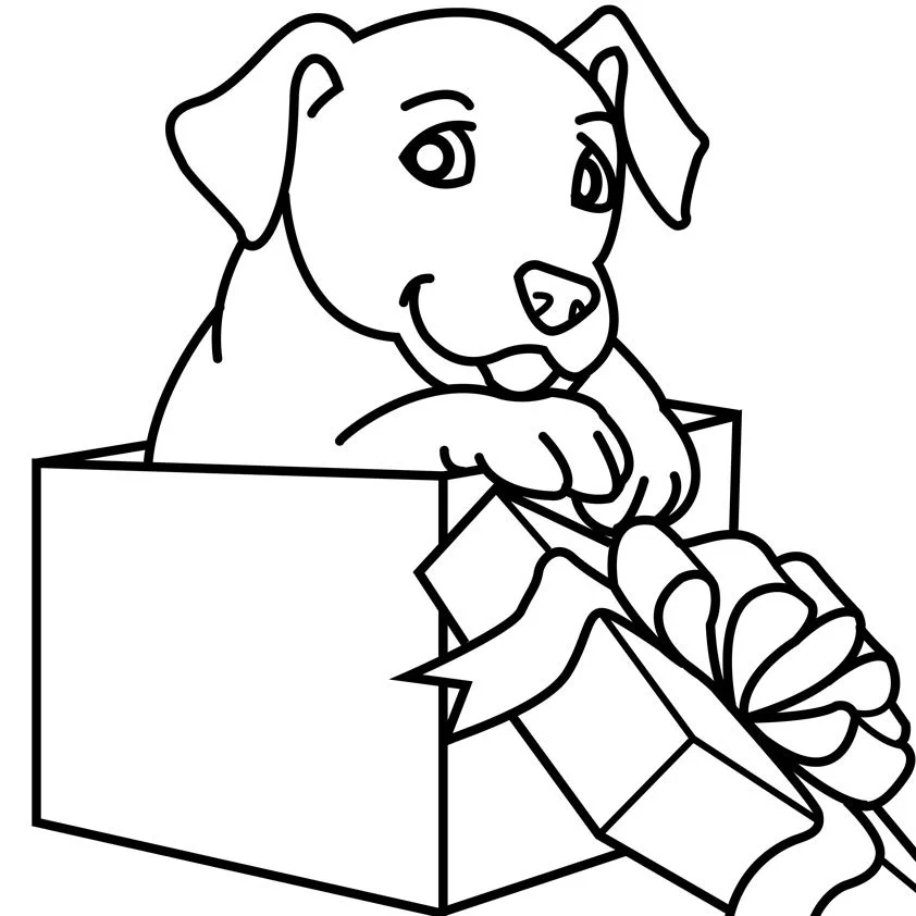 Christmas Dogs Coloring Pages 8