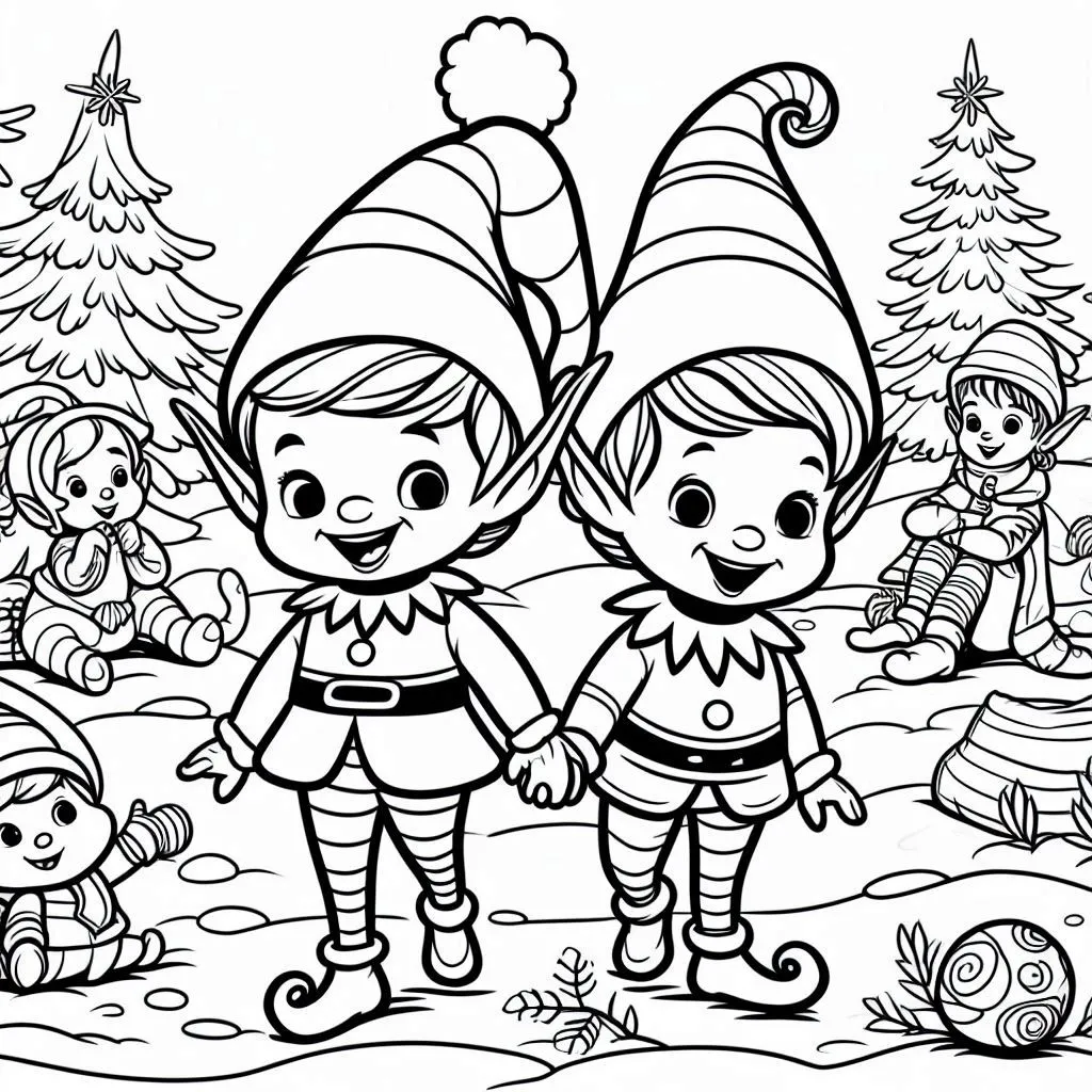Weihnachtselfen Ausmalbilder 25
