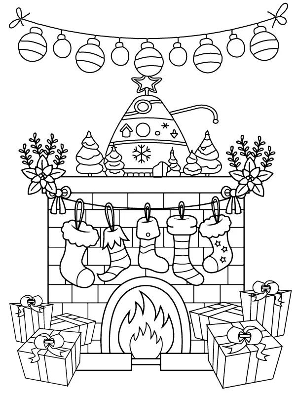Chimenea Navidena Para Colorear 10