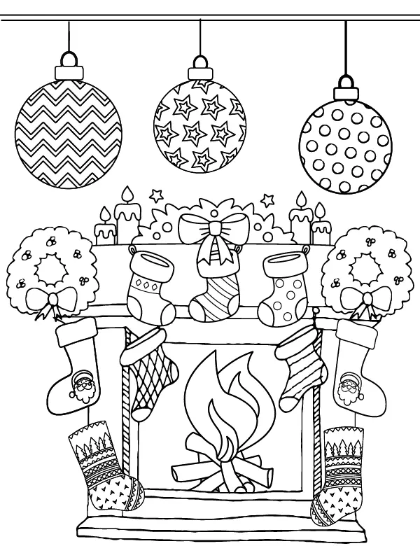 Chimenea Navidena Para Colorear 11