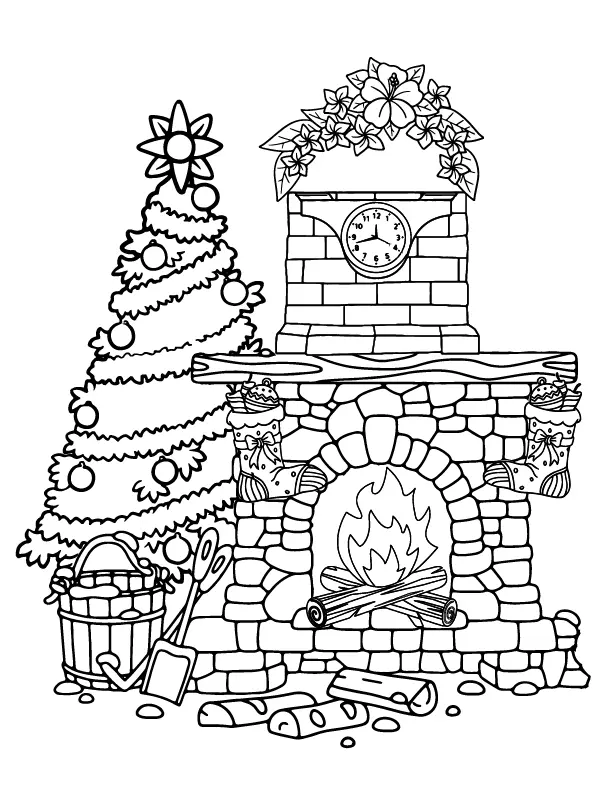 Chimenea Navidena Para Colorear 14