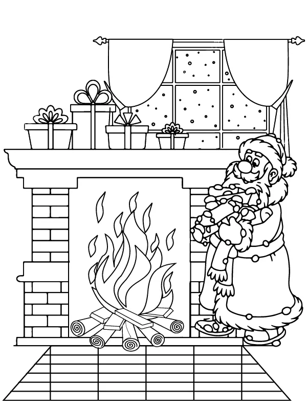 Chimenea Navidena Para Colorear 15