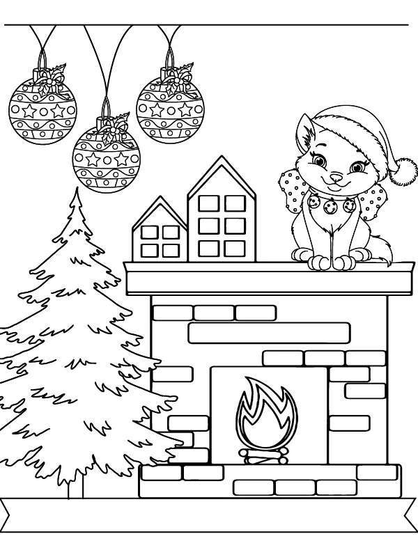 Chimenea Navidena Para Colorear 3