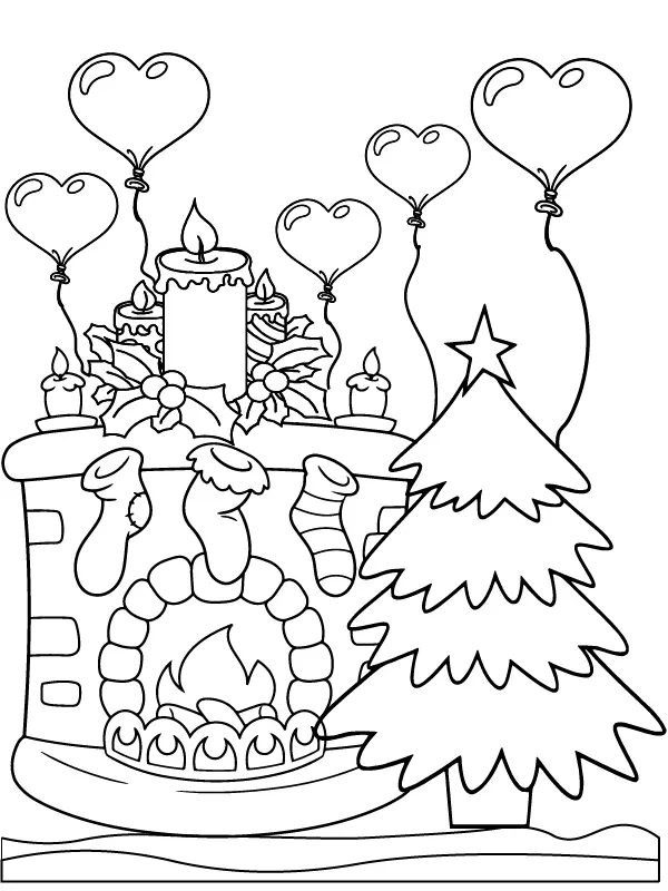 Chimenea Navidena Para Colorear 4
