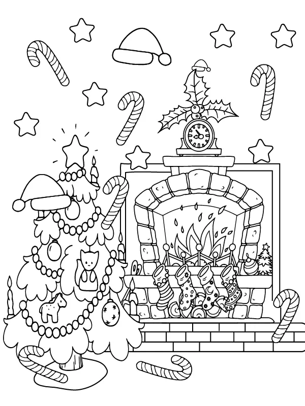 Chimenea Navidena Para Colorear 5