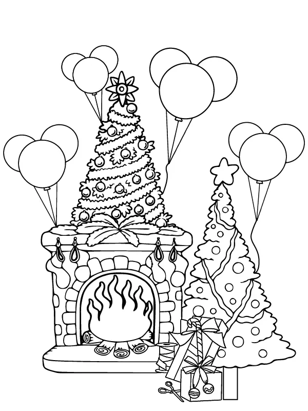 Chimenea Navidena Para Colorear 7
