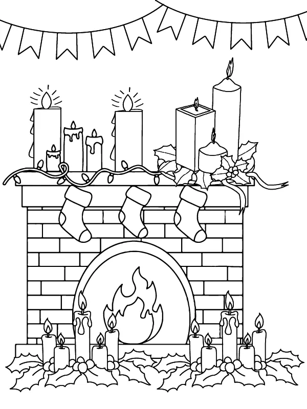 Chimenea Navidena Para Colorear 8