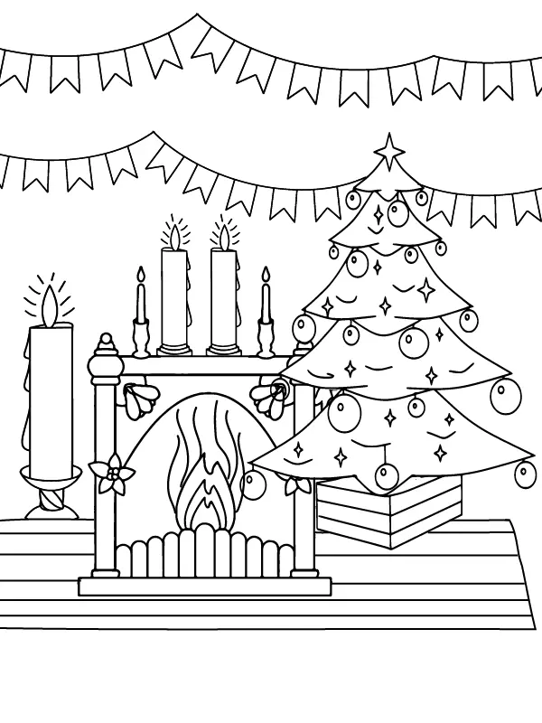 Chimenea Navidena Para Colorear 9