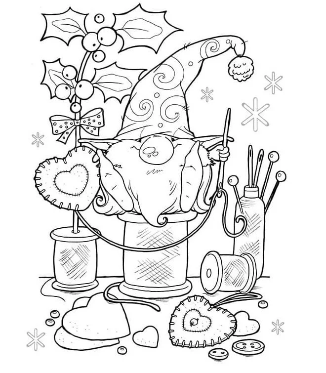 Weihnachtszwerg Ausmalbilder 36