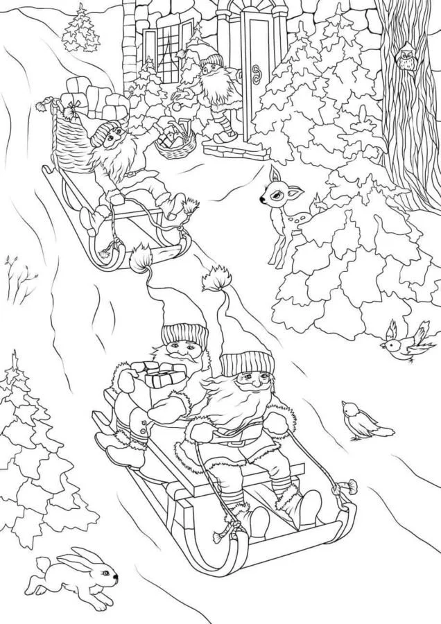 Weihnachtszwerg Ausmalbilder 37