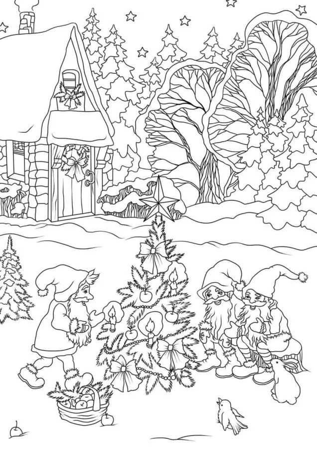 Weihnachtszwerg Ausmalbilder 38