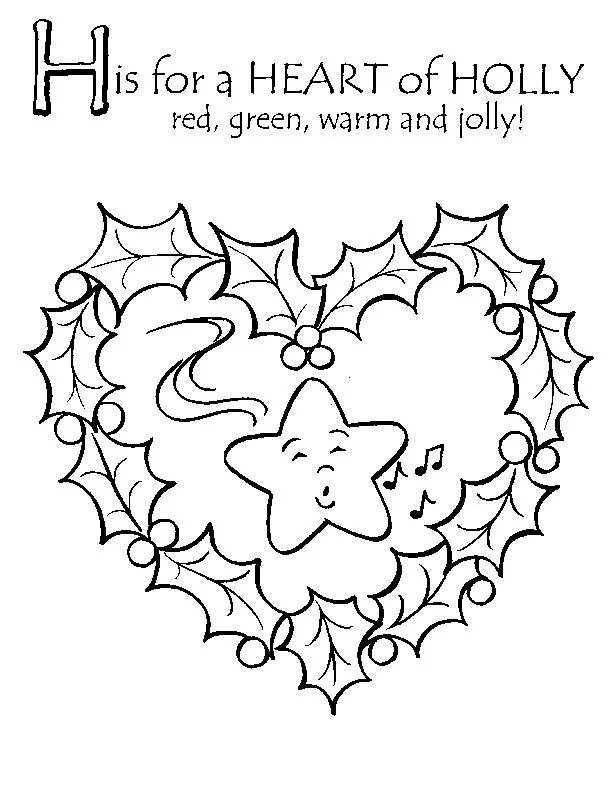 Coracao de Natal Para Colorir 6