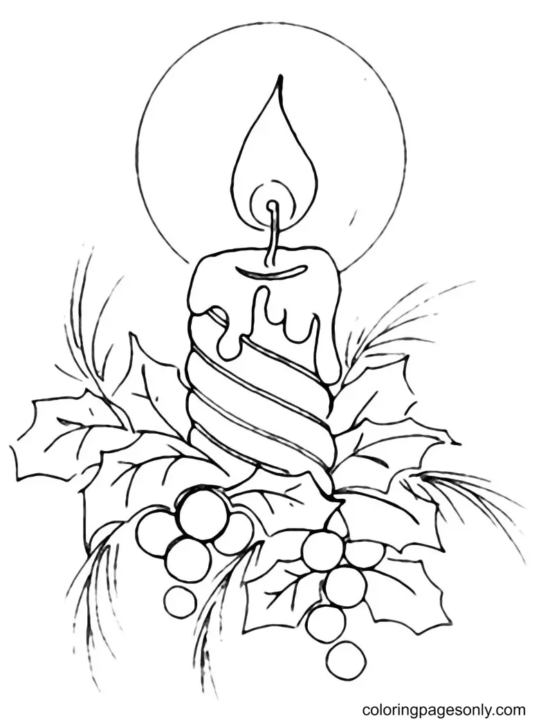 Desenhos de Azevinho de Natal Para Colorir 23
