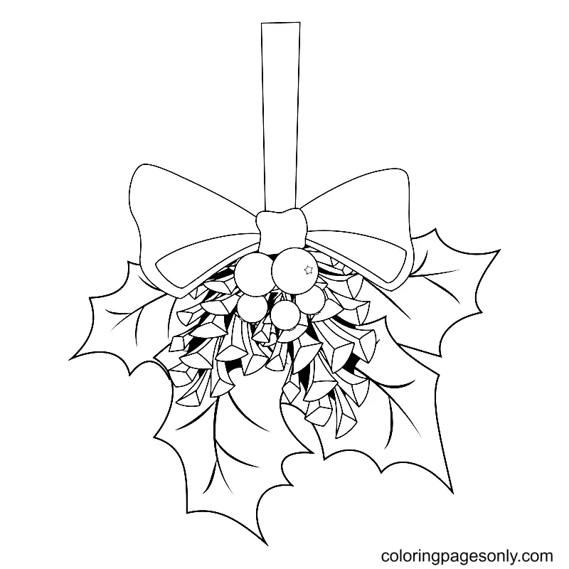 Desenhos de Azevinho de Natal Para Colorir 26