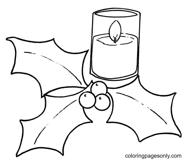 Desenhos de Azevinho de Natal Para Colorir 44