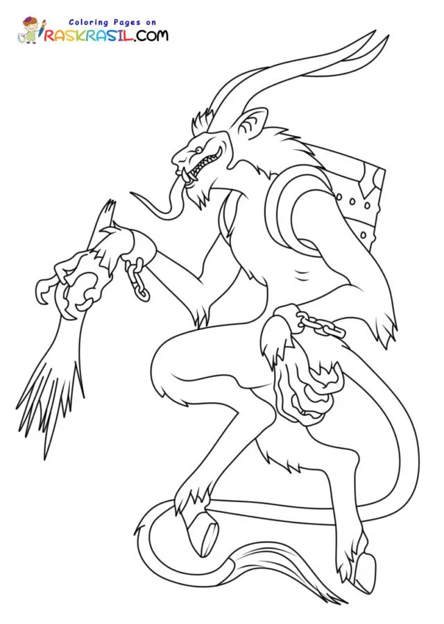 Desenhos de Krampus de Natal Para Colorir 18