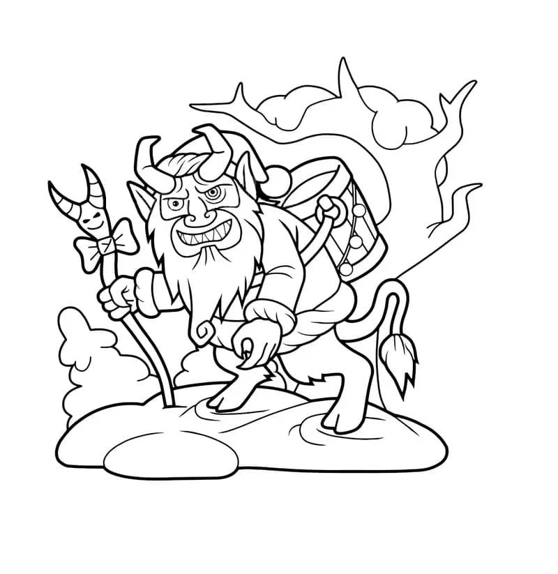 Desenhos de Krampus de Natal Para Colorir 25