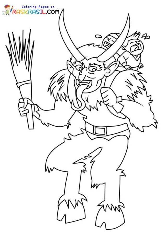 Desenhos de Krampus de Natal Para Colorir 3