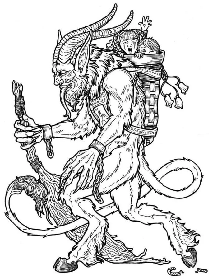 Desenhos de Krampus de Natal Para Colorir 31