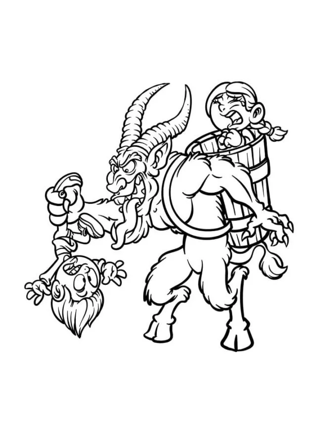 Krampus Navidad Para Colorear