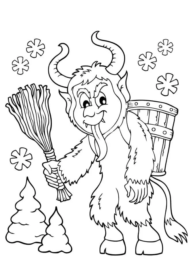 Desenhos de Krampus de Natal Para Colorir 9