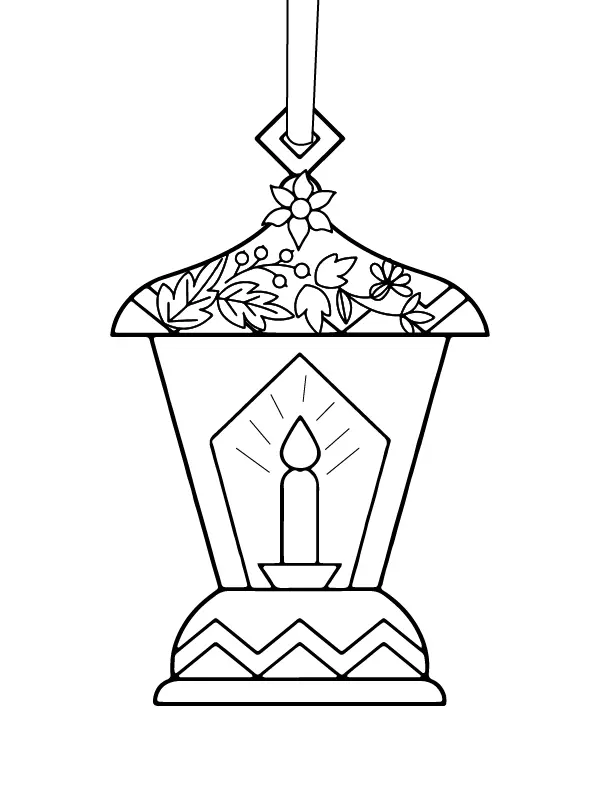 Desenhos de Lanternas de Natal Para Colorir 1
