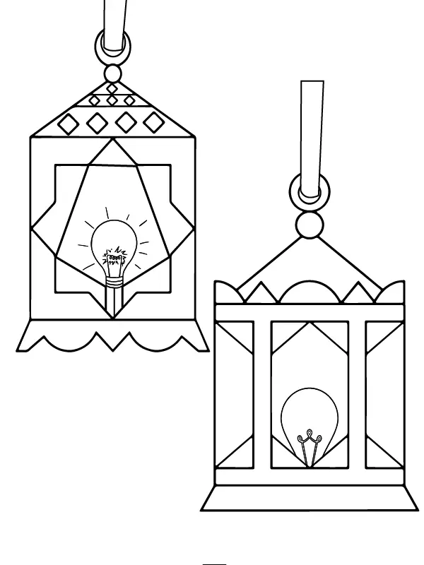 Desenhos de Lanternas de Natal Para Colorir 3