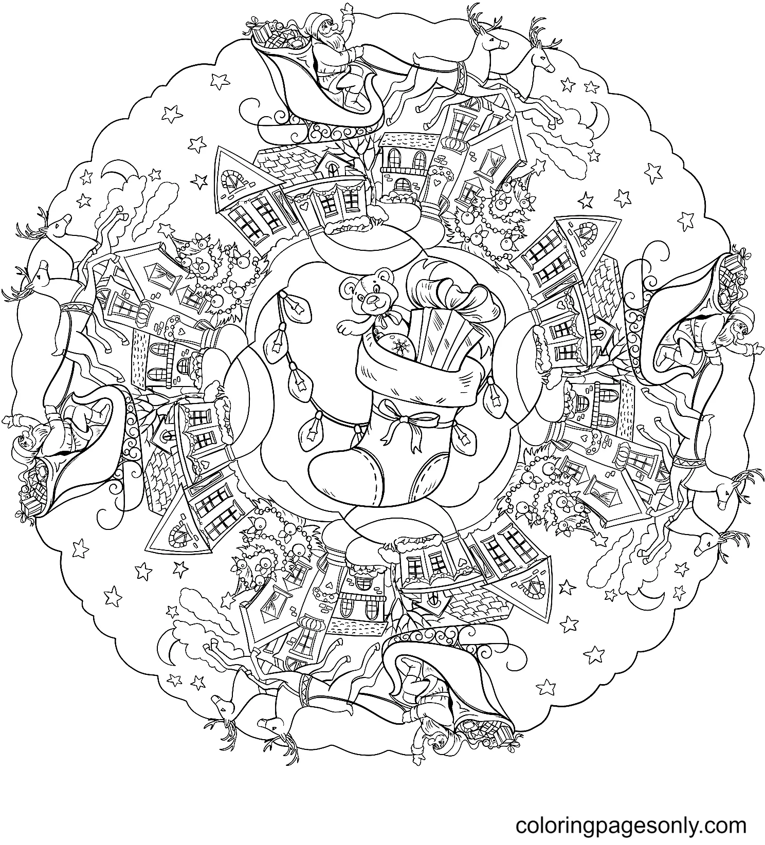 Mandalas Navidad Para Colorear 18