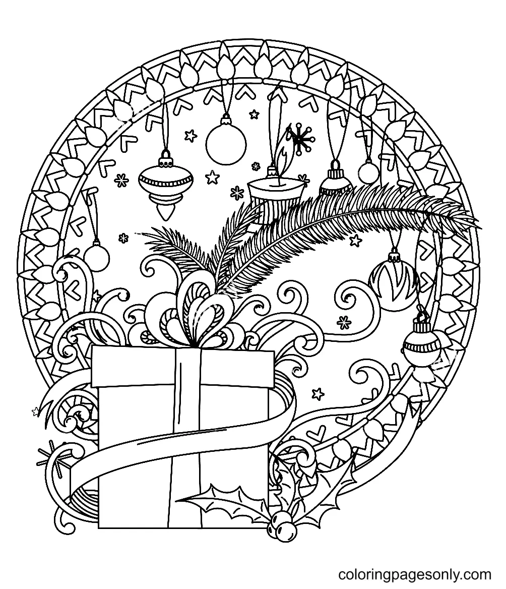 Mandalas Navidad Para Colorear 2