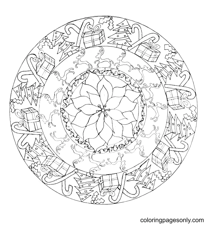 Mandalas Navidad Para Colorear 29