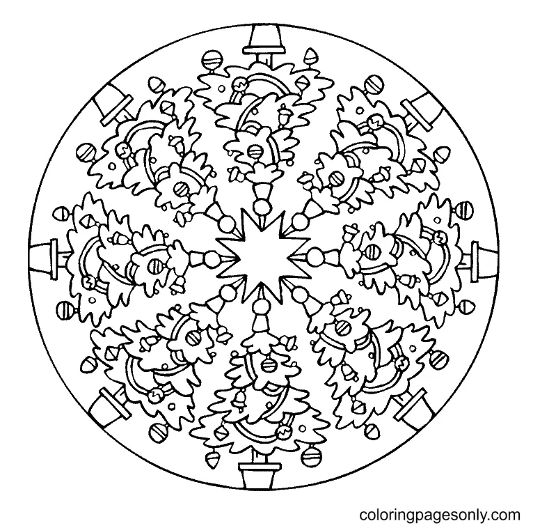 Mandalas Navidad Para Colorear 33