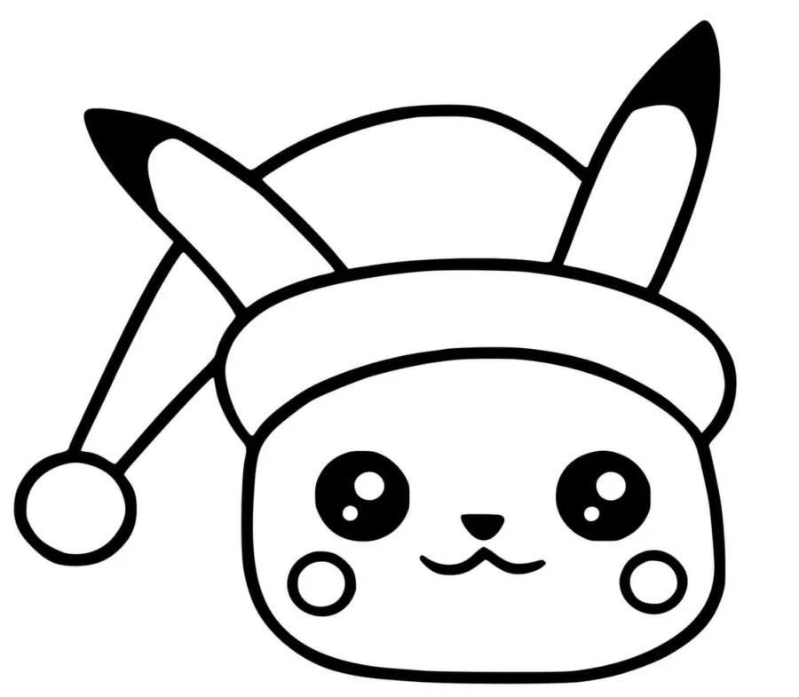 Desenhos de Pikachu de Natal Para Colorir 20