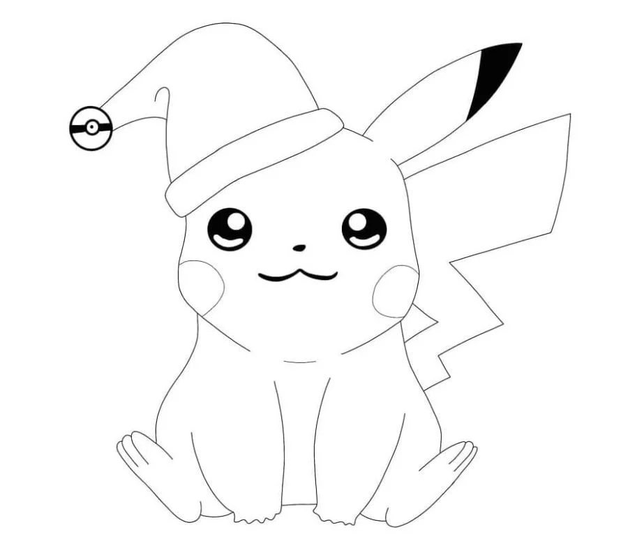 Pikachu Navidad Para Colorear