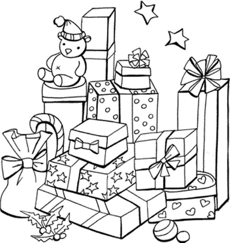 Desenhos de Presente de Natal Para Colorir 2