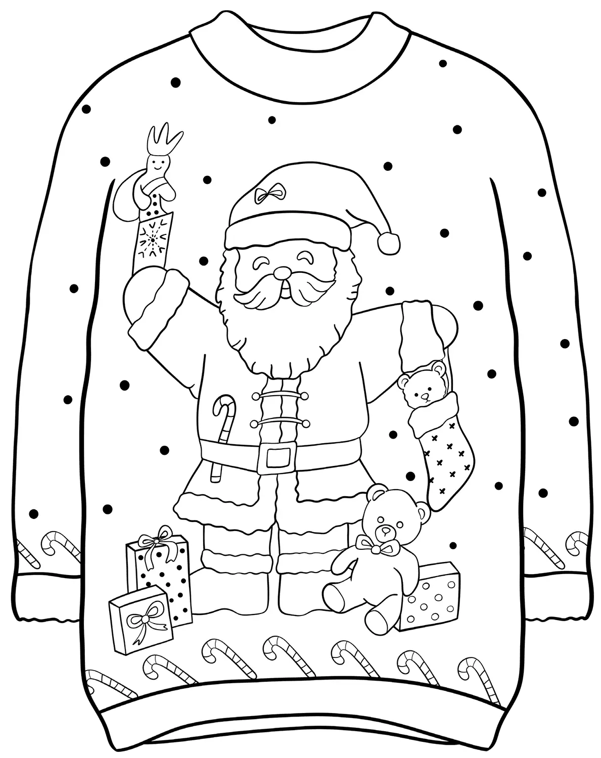 Weihnachtspullover Ausmalbilder 10