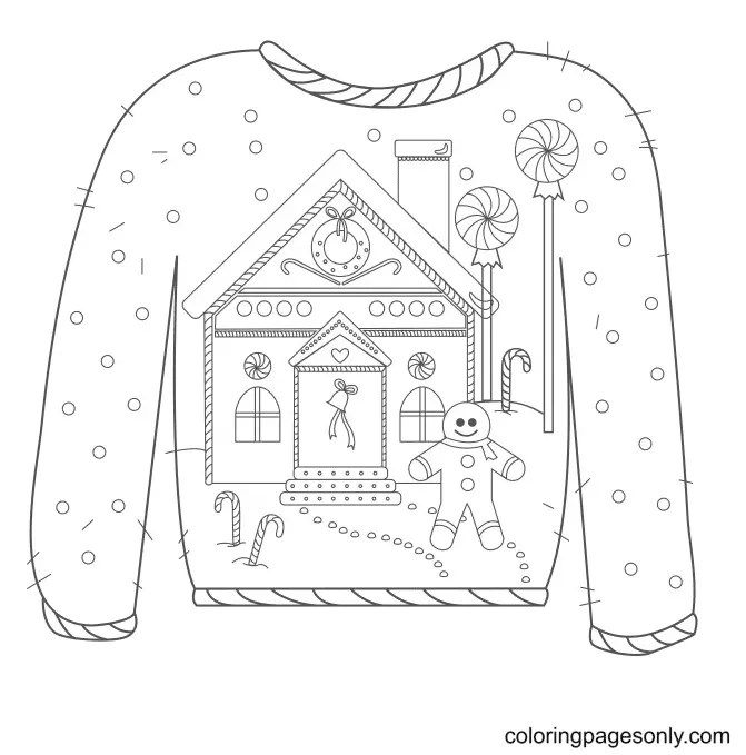 Weihnachtspullover Ausmalbilder 14