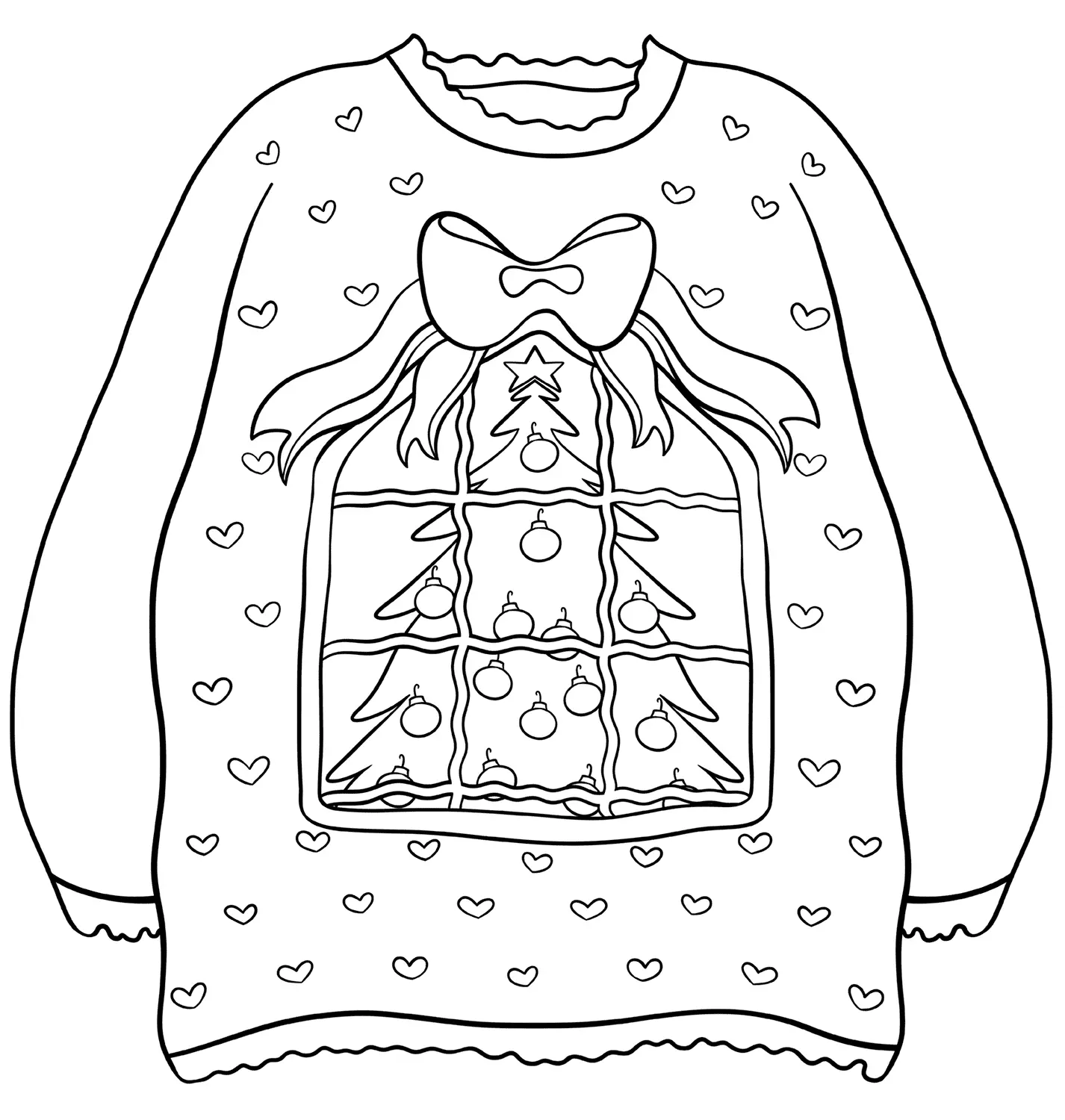 Weihnachtspullover Ausmalbilder 23