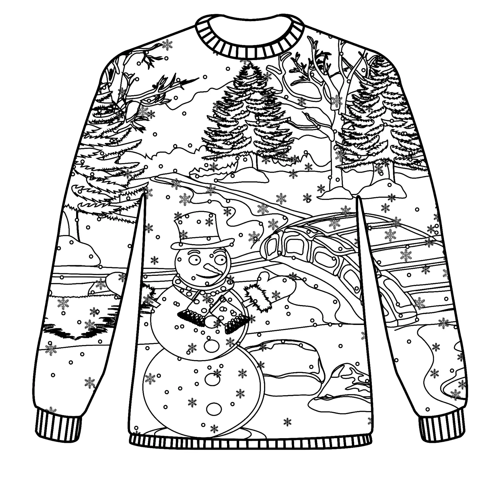 Weihnachtspullover Ausmalbilder 25