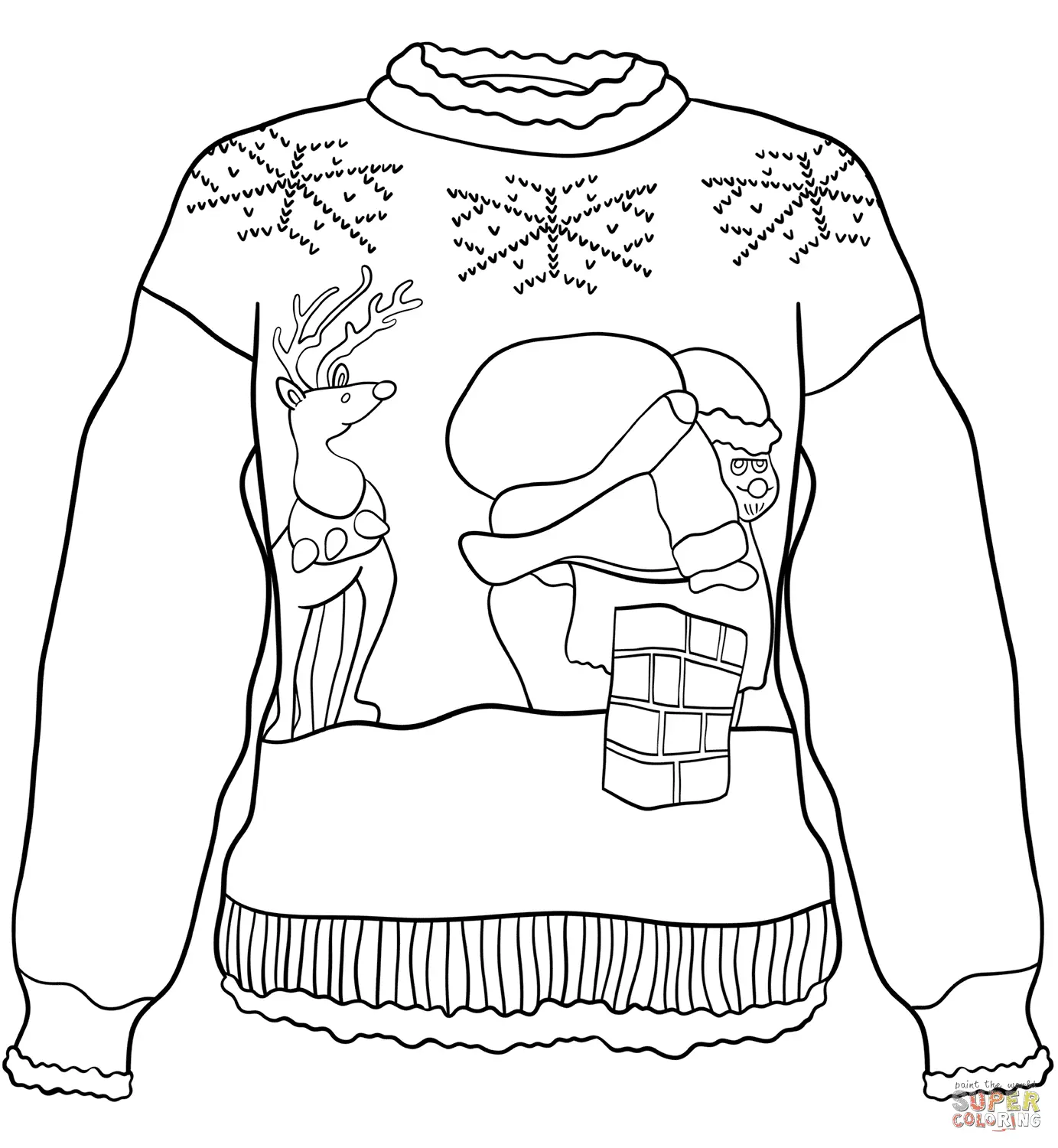 Weihnachtspullover Ausmalbilder 26