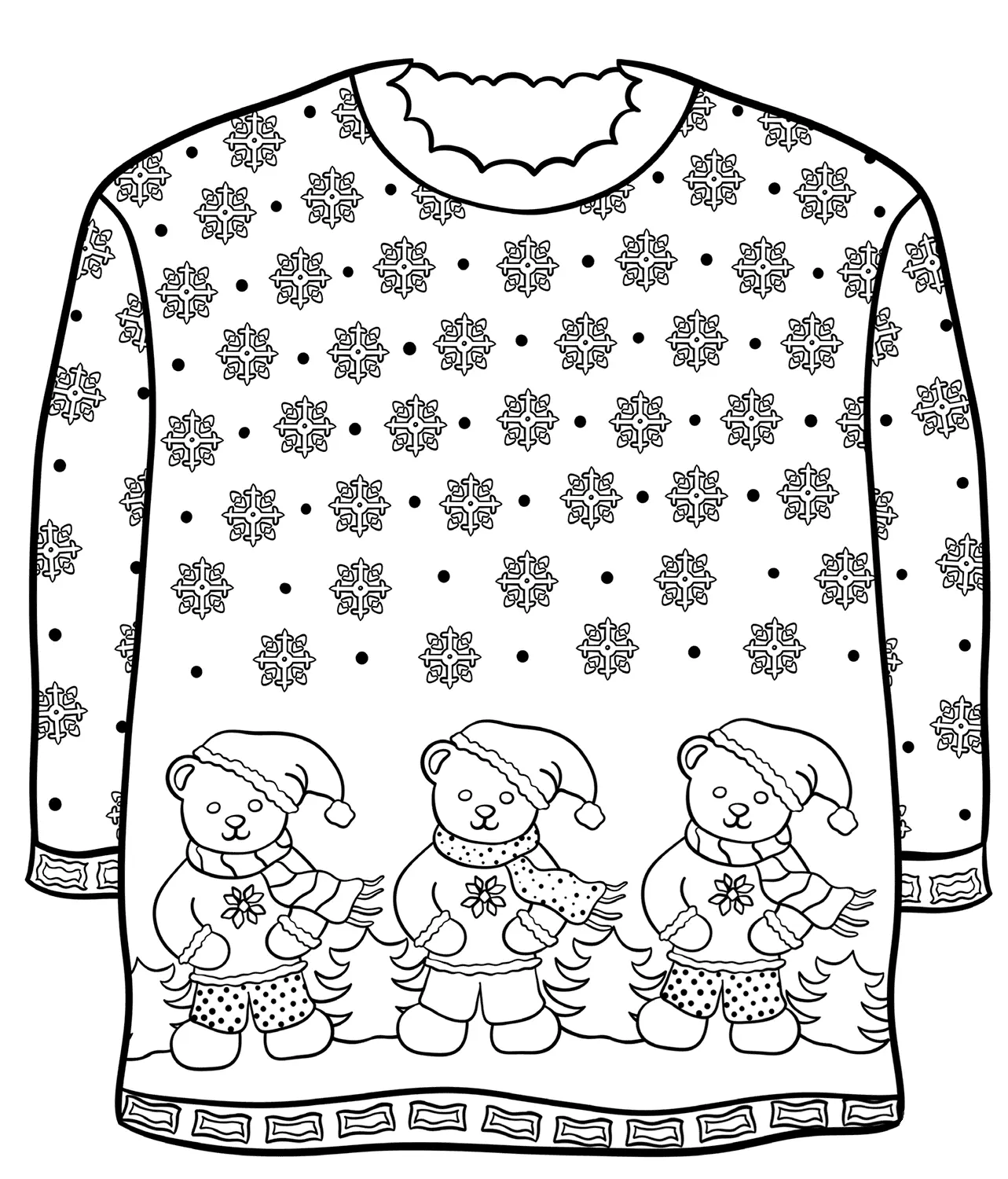 Weihnachtspullover Ausmalbilder 29