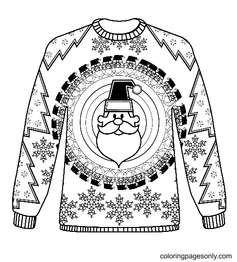 Weihnachtspullover Ausmalbilder 31